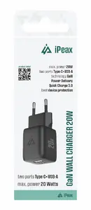 ER Сетевое зарядное устройство GaN 20W USB-C и USB-A Черный
