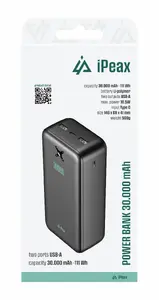 Внешний аккумулятор ER 30000 мАч 10.5Вт 2x USB-A Черный