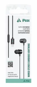 ER Wired Lightning Headphones Black