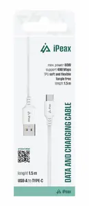 Кабель ER TPU USB-A / USB-C 1.5M USB 2.0 White