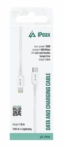 Кабель ER TPU USB-C / Lightning 1м USB 2.0 белый