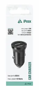 Автомобильное зарядное устройство ER CL-01, 2.4A, 2x USB-A, черный