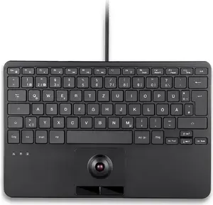 Perixx PERIBOARD-427 H DE Mini Keyboard with USB, Trackball, and Backlight