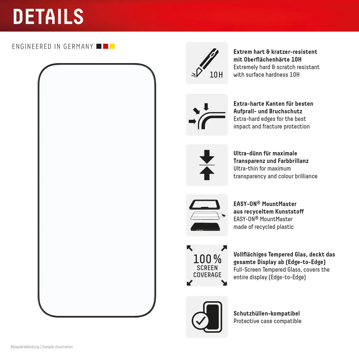 Защитное стекло Displex Premium для Apple iPhone 17 Pro / 18 Pro Photo 3