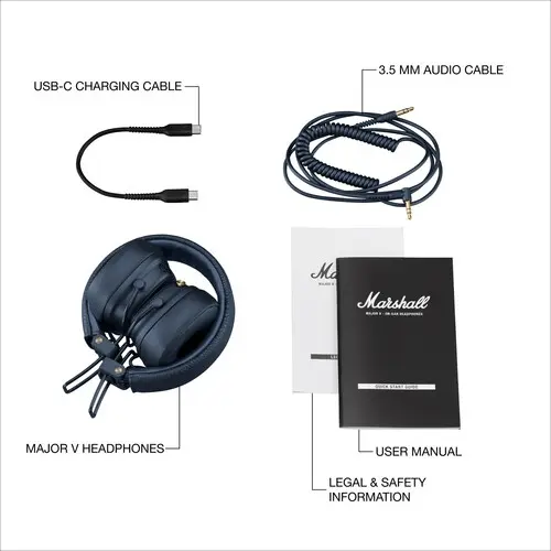 Marshall Major V Wireless Headphones Midnight Blue Photo 4