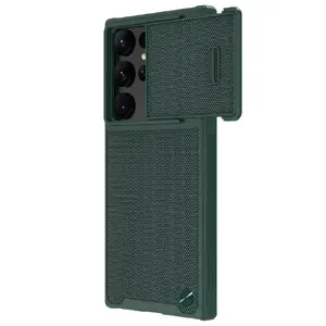 Nillkin Textured S Vāciņš Samsung Galaxy S22 Ultra bruņots aizsargvāciņš ar kameras aizsargu zaļš PC un TPU