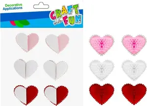 Craft with Fun CF669 Heart Stickers 6 Pieces