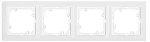 Opal 4-gang mounting frame RA-4P in white pearl opal finish