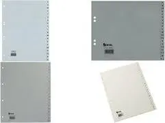 REXEL HETZEL Plastmasas indekss A-Z A4 PP 20 daļas pelēks 0,11 mm Perforācija 80-80-80 mm Izcirsts ar druku