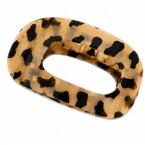 eCarla SP465 Hair Claw Clip with Leopard Print Pattern