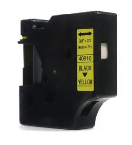 JetWorld aizvietotājs Dymo D1 lente melns uz dzeltena 9mm x 7m priekš LabelManager 100 120 150 160 200