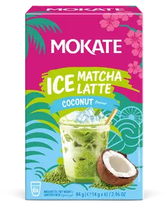 Šķīstošais dzēriens MOKATE Aukstā Matcha Latte ar kokosu 14g iepakojumā 6 gabali