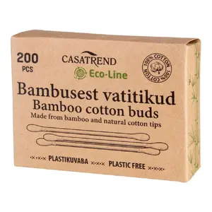 CASATREND Eco-Line Cotton Swabs Made of Bamboo and Cotton 200 Pieces White