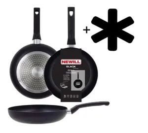 Newill Black Panna 26 cm panna ar komplekta aizsargu, matēta keramika, piemērota indukcijas plītīm