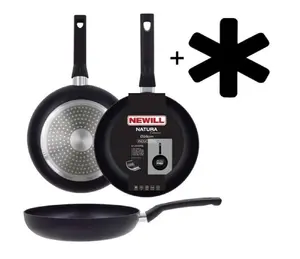 Newill Black Panna 28 cm Pannas Komplekts ar Matētu Keramikas Pārklājumu un Aizsargu piemērots Indukcijas Plītīm