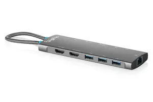 DIGITUS DA-70923 USB-C dokstacija 11-portu universāla planšetdatoriem viedtālruņiem un klēpjdatoriem ar 2x HDMI USB un RJ45