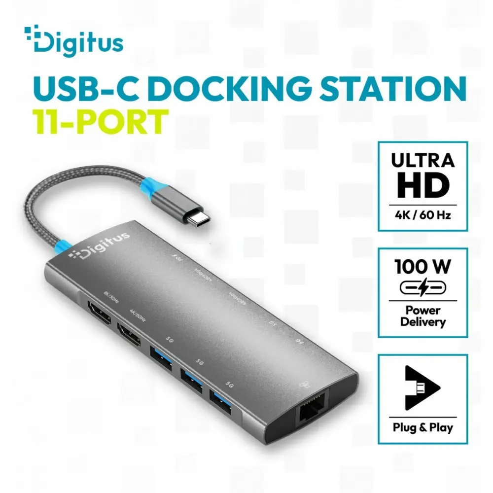 DIGITUS USB-C Dokstacija 11-Portu Photo 9