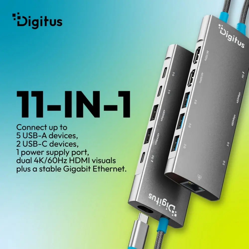 DIGITUS USB-C Dokstacija 11-Portu Photo 10