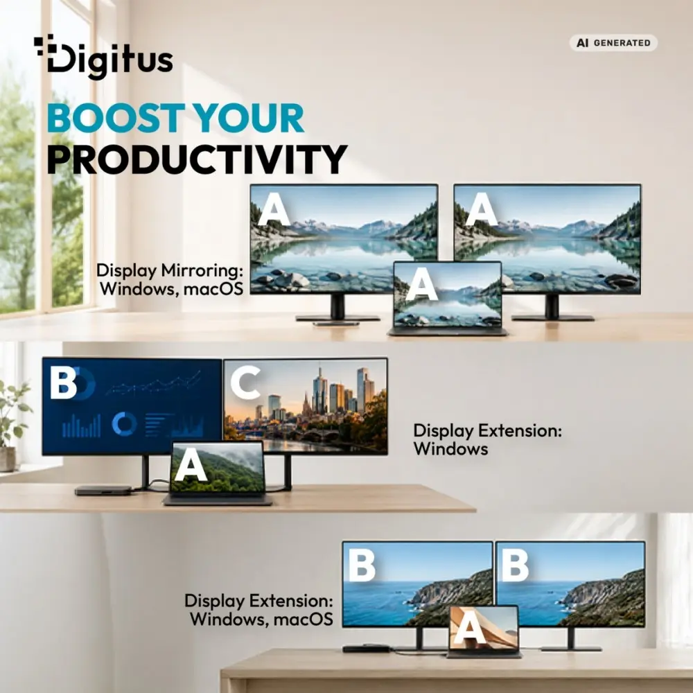 DIGITUS USB-C Dokstacija 11-Portu Photo 13
