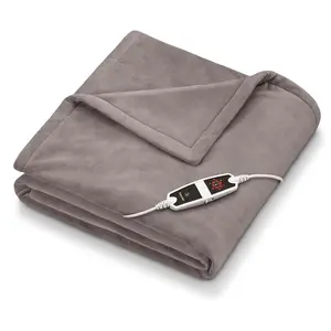 Heated overblanket Beurer HD150 XXL Cosy Taupe with 6 temperature settings, electronic temperature control, and automatic switch-off