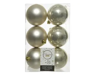 DECORIS 22065 Нбьющиеся однотонные елочные шары глянцево-матовые