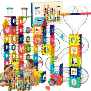 Bounn Construction Blocks Waffle Marble Run 269 Pieces