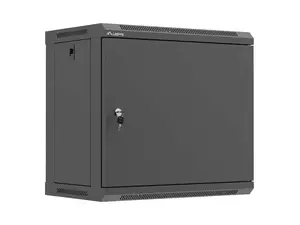 Lanberg WF03-5309-00B Wall-Mount Rack Cabinet 19-Inch 9U Solid Metal Door Flat Pack Black