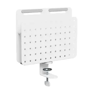 Activejet APB-006W Desk Organizer with Rotating Perforated Board and Vertical Organizer Grey-White