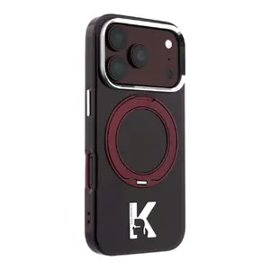 Karl Lagerfeld IML Ring Stand 360 Kameo Metal Burgundy Hard Case with MagSafe for Apple iPhone 18 Pro