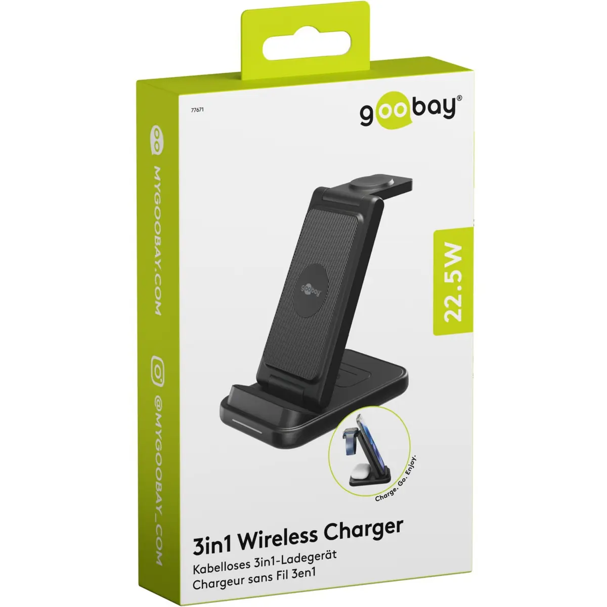 Goobay 3in1 Wireless Charger 15W Black Photo 6