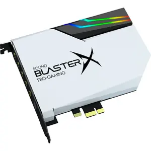 Creative Labs Sound BlasterX AE-5 Plus Pure Edition PCIe Gaming Sound Card with SABER32 DAC, Xamp Headphone Amplifier and RGB LED AURORA