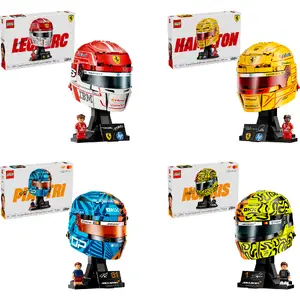 LEGO F1 ķiveru komplekts - 4 Formula 1 sacīkšu ķiveres, ieskaitot Ferrari un McLaren, 3356 detaļas