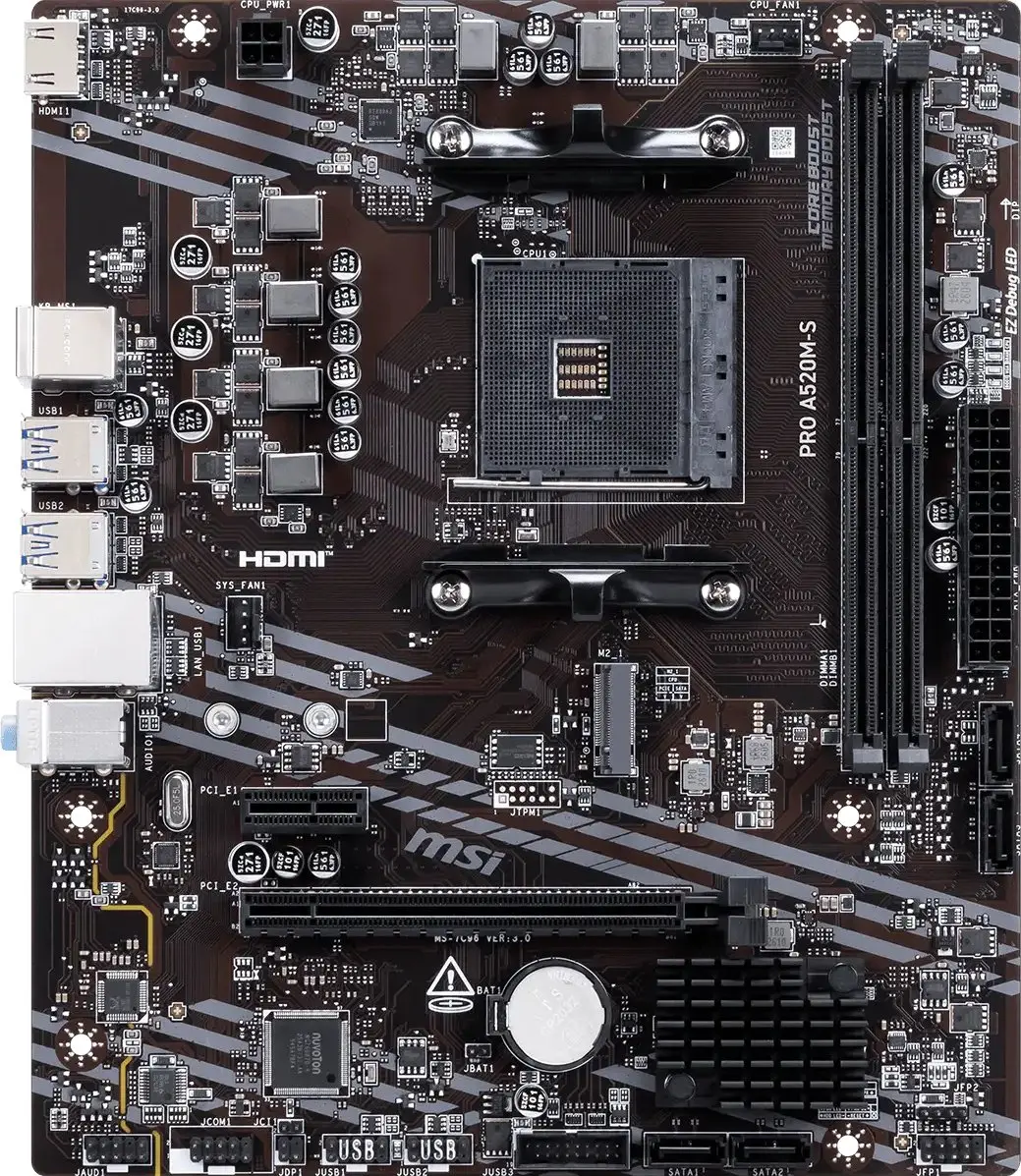 MSI A520M-S Mātesplate AMD AM4 Micro-ATX