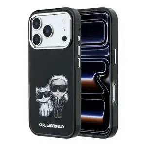 Karl Lagerfeld Mobile Phone Case for Apple iPhone 18 Pro Hard Cover MagSafe IML KC Bodies Sketch Print Black