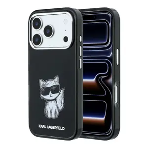 Karl Lagerfeld Hard Case MagSafe IML Choupette Body Sketch Print Black for Apple iPhone 18 Pro Max