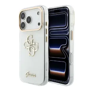 Чехол для мобильного телефона Guess для Apple iPhone 18 Pro Hard Case MagSafe IML 4G Script Metal White