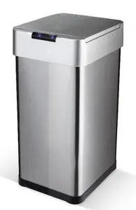 Сенсорное мусорное ведро Lamart LT8128 с датчиком движения 40 л нержавеющая сталь серебристый