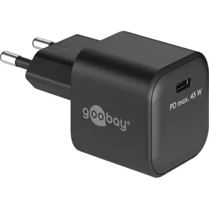 GOOBAY 45W USB-C PD GaN Fast Charger Nano Черный сетевое зарядное устройство с Power Delivery для 1 устройства