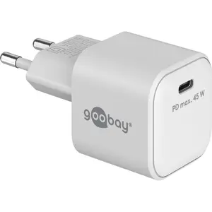 Goobay 45W USB-C PD GaN сетевое быстрое зарядное устройство Nano Белое