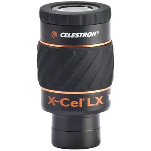 Celestron 93422 teleskopa okulārs ar 7 mm fiksēto fokusa attālumu, 60 grādu redzes lauku, melnu alumīnija un gumijas konstrukciju