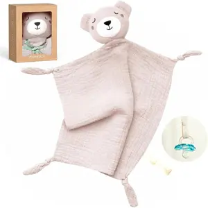 Momcozy Cotton Baby Comfort Toy Bear Pink