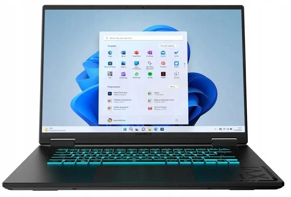 Gigabyte A16 portatīvais dators ar Intel