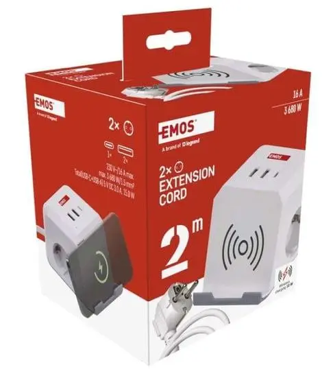 EMOS P0222CQ elektribas pagarinatajs ar USB Photo 3