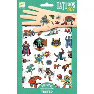 Djeco Superheroes DJ09614 Детский набор переводных татуировок