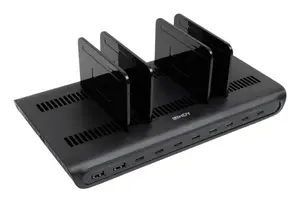 Lindy 240W 10 Port USB Charging Station Freestanding Plastic Blueberry with 8xUSB-C PD and 2xUSB-A