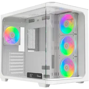 Компьютерный корпус Ocypus Iota C70 Curve ARGB Digital белый с панорамным стеклом 270°, поддержкой водяного охлаждения и цифровым дисплеем температуры