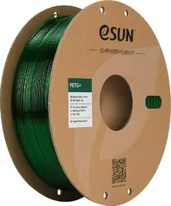 eSun PETG+ 3D Filament 1.75 mm Transparent Green 1 kg Paper Spool