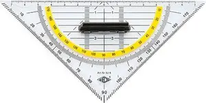 WEDO 526 Ģeometrijas trīsstūris ar noņemamu rokturi 160 mm Caurspīdīgs