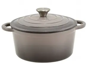 KRISBERG Enameled Cast Iron Casserole Pot 28 cm 5.9 L Grey 7721