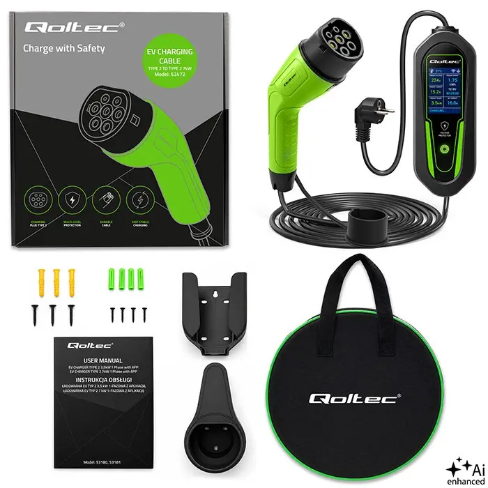 QOLTEC EV lādētājs Type 2 3.5kW Wi-Fi 5m 53180 Photo 11